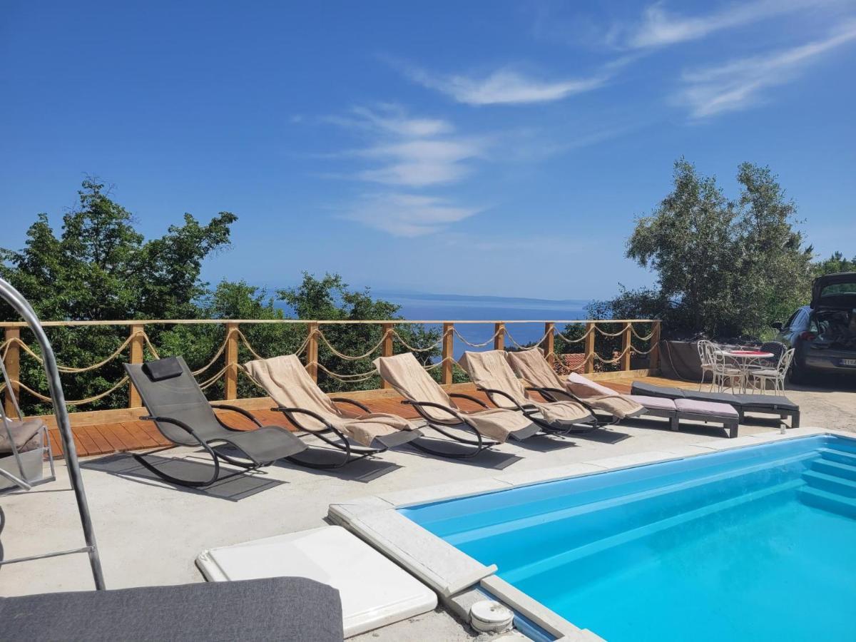 Ferienwohnung Mit Pool Kroatien Mit Meerblick Und Pool Lovran Exterior foto
